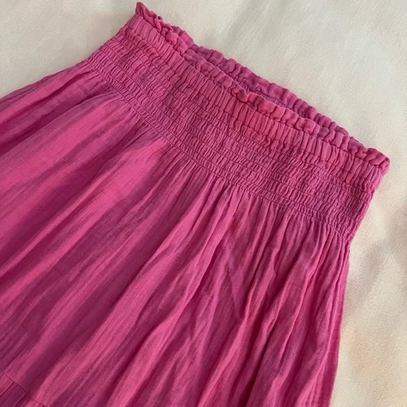 GAP Skirts Gap Crinkle Gauze Pink Maxi Skirt Cotton Midi